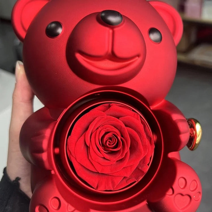 Packaging de luxe nounours avec rose éternelle stabilisé pour vos cadeaux — vue 5