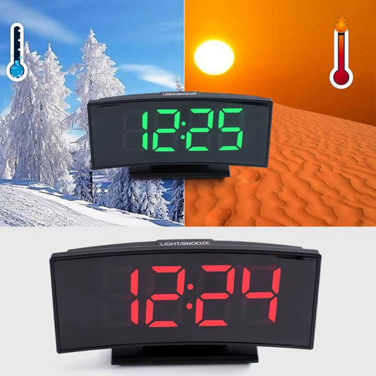 AuraTime™ Réveil Digitale Incurvé Multifonction 3-en-1