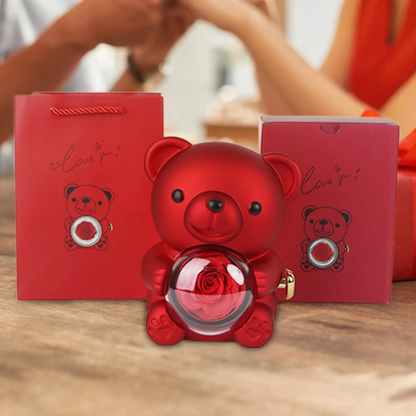 Packaging de luxe nounours avec rose éternelle stabilisé pour vos cadeaux — vue 4