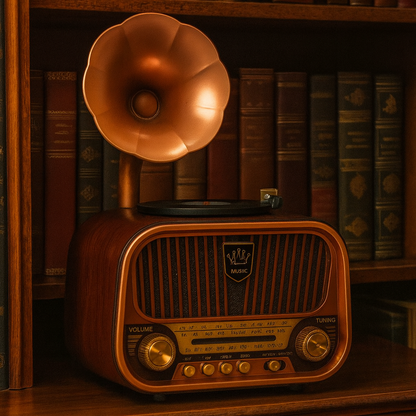 Radio & Haut-Parleur Vintage Gramophone Bluetooth Meier™ – Élégance Rétro & Son Moderne — vue 2
