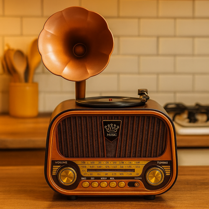 Radio & Haut-Parleur Vintage Gramophone Bluetooth Meier™ – Élégance Rétro & Son Moderne — vue 3