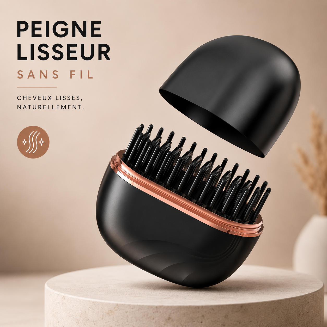 Lissora™ – Peigne Lisseur Sans Fil Compact