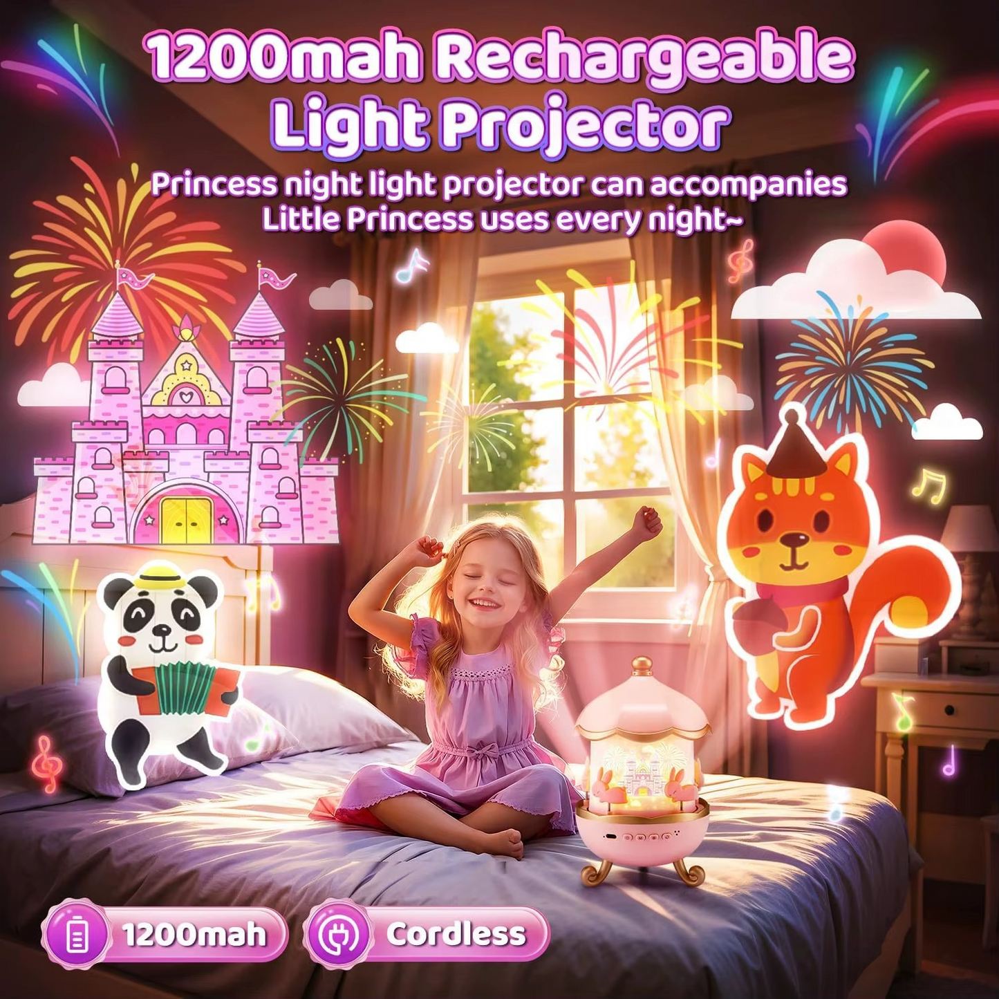 Projecteur Veilleuse Bunny's Carousel Bluetooth — vue 8