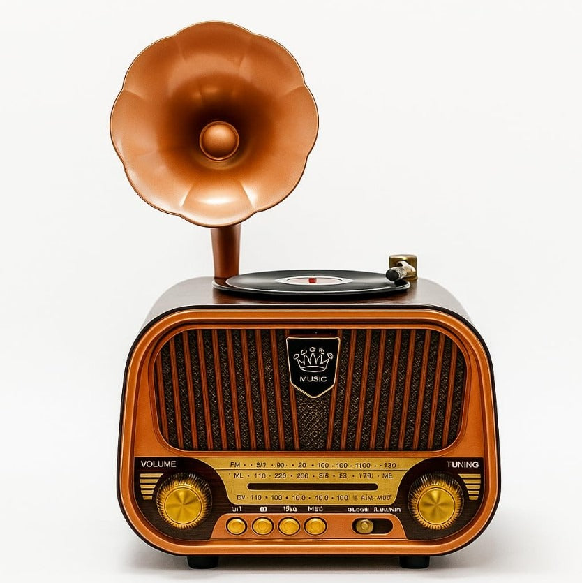 Radio & Haut-Parleur Vintage Gramophone Bluetooth Meier™ – Élégance Rétro & Son Moderne — vue 4