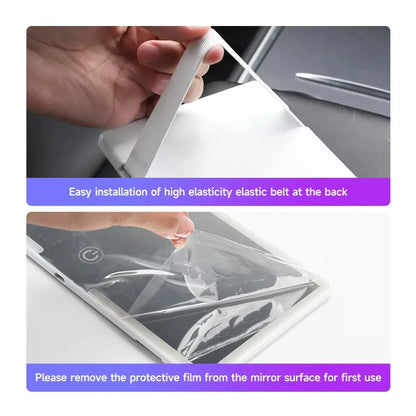 Car Interior Mirrors Sun Visor Plate LED HD Makeup Mirror for Girls Women Rechargeable Fill Light Universal Thin Vanity Mirror — vue 5