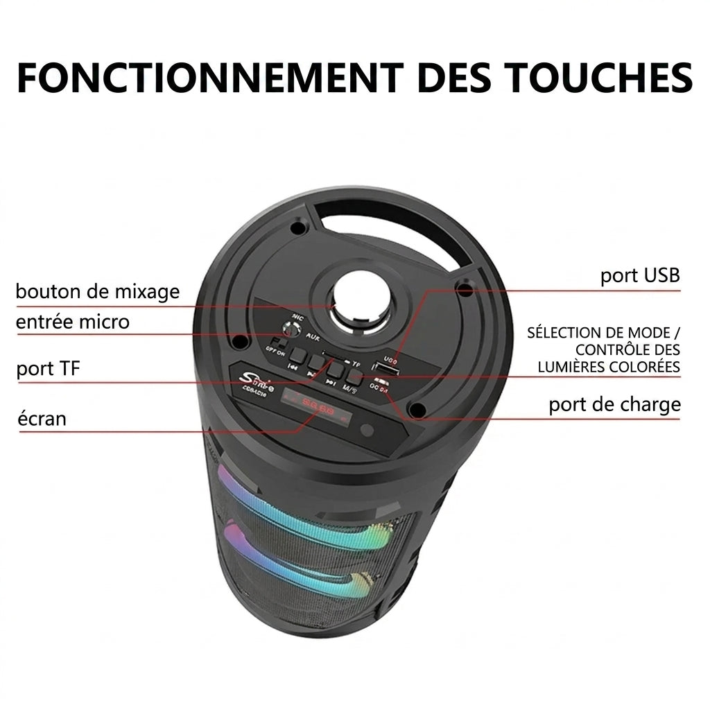 SonicGlow™ - Haut-Parleur Karaoké sans Fil Lumineux SING-E ZQS 4239S — vue 6