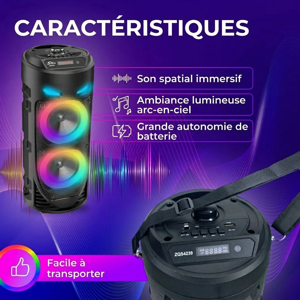SonicGlow™ - Haut-Parleur Karaoké sans Fil Lumineux SING-E ZQS 4239S — vue 2