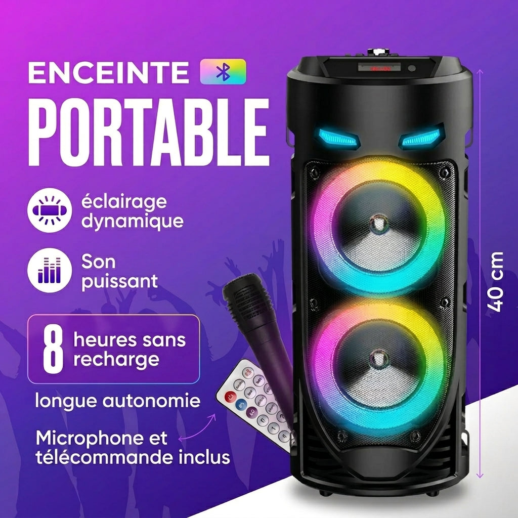 SonicGlow™ - Haut-Parleur Karaoké sans Fil Lumineux SING-E ZQS 4239S